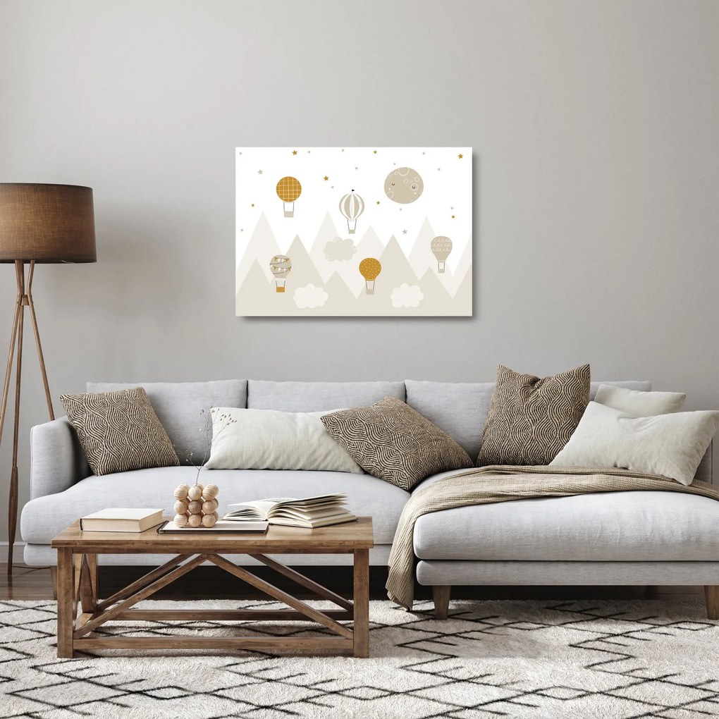Obraz na szkle - Latające balony (70x50 cm)