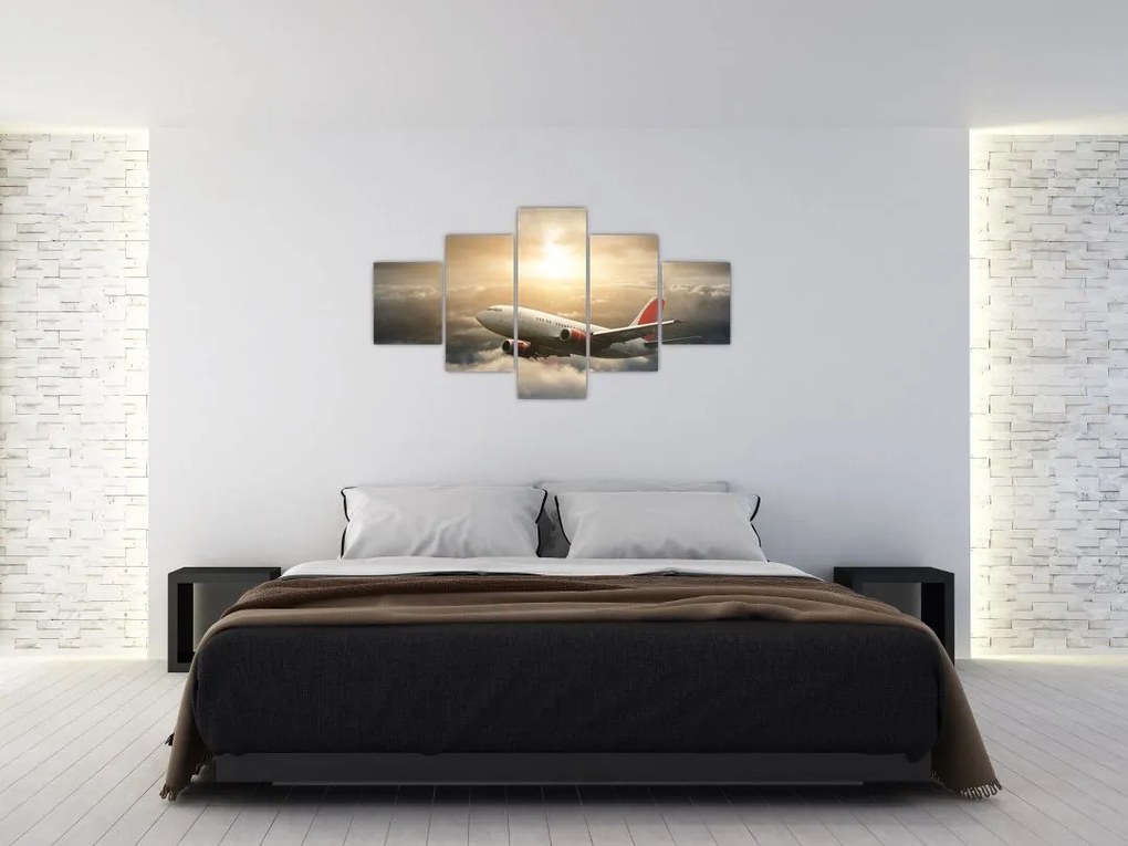 Obraz - Samolot w chmurach (125x70 cm)
