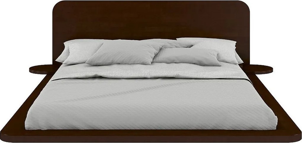 Łóżko lewitujące bukowe JAPANDIC / 180x200, kolor palisander