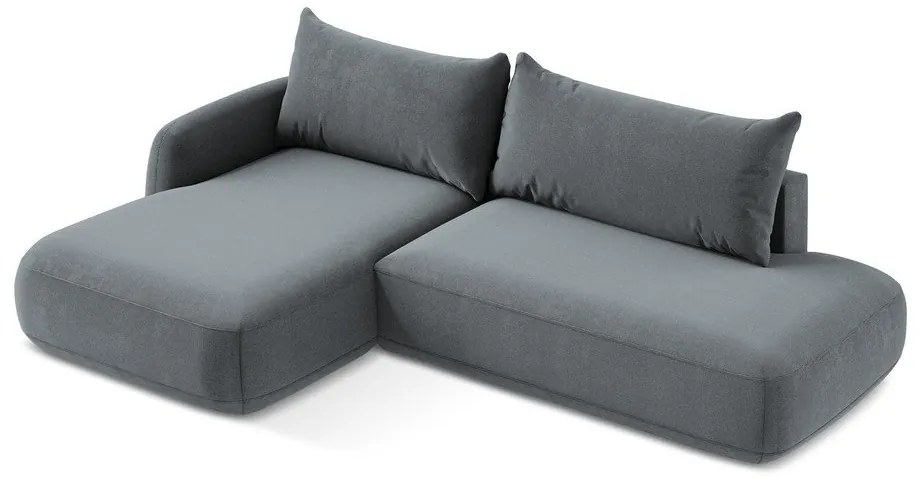 Szaroniebieski rozkładany narożnik (lewostronny/z szezlongiem) Hale – Makamii