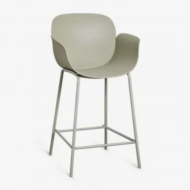 Zestaw 2 Wysokich Stołków Ogrodowych Z Polipropylenu I Stali Lynette Bamboo Green & ↑65 Cm - Sklum