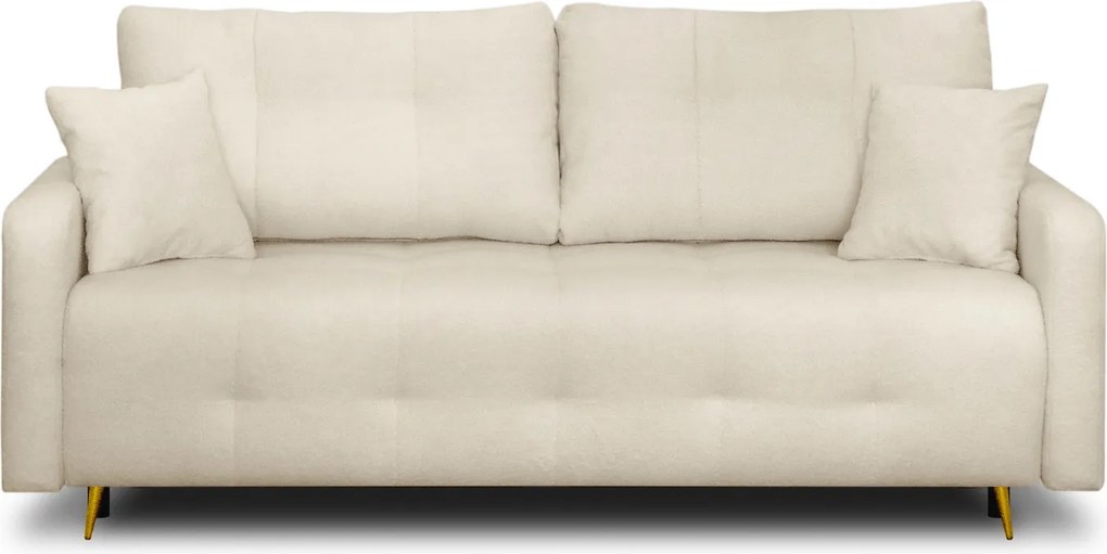 Sofa z Funkcją Spania SEUL Rozkładana Dwuosobowa Beżowa Boucle Nowoczesna