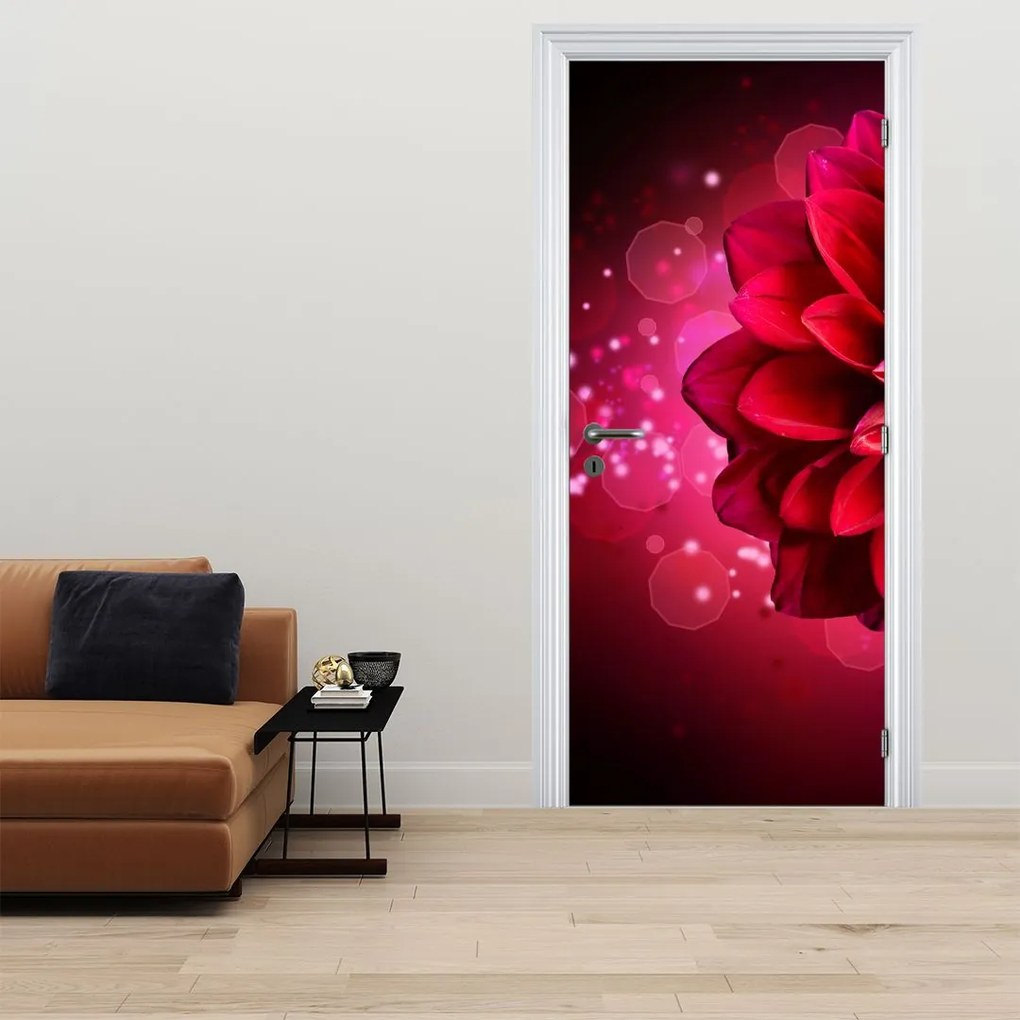 Fototapeta na drzwi - Czerwony kwiat (95x205cm)