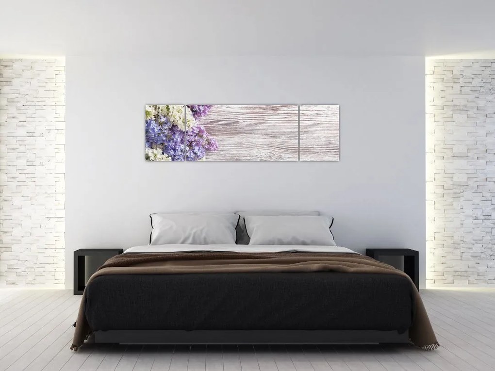 Obraz bzu na drewnie (170x50 cm)
