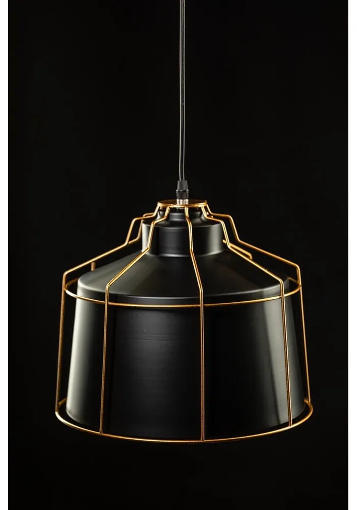 Czarna lampa wisząca z metalowym kloszem ø 32 cm Goa – GTV