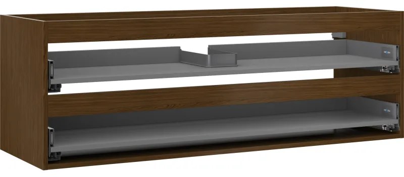 Mexen Box-A korpus szafki podumywalkowej 140 cm, 2 szuflady, orzech - 91AX0-1400-470-2-86