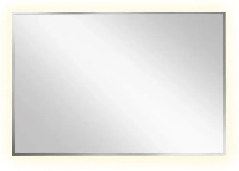 Lustro łazienkowe LUMO 90x60cm srebrne z oświetleniem LED BALTICA DESIGN