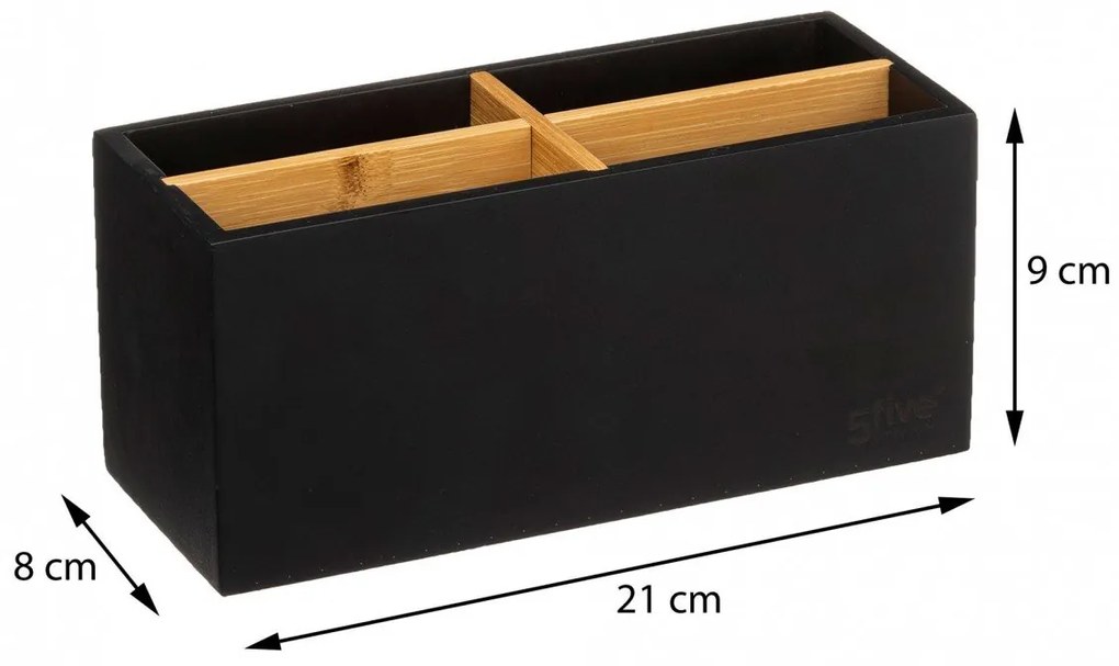 Czarny organizer z 4 przegródkami NATUREO