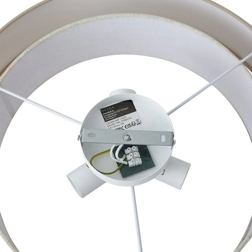 Nowoczesna lampa sufitowa beżowa 50 cm 3-źródła światła - Drum Duo