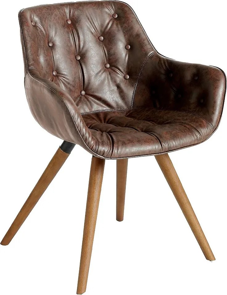 Czekoladowo-brązowe krzesło z ekoskóry 4073 ANGEL CERDA