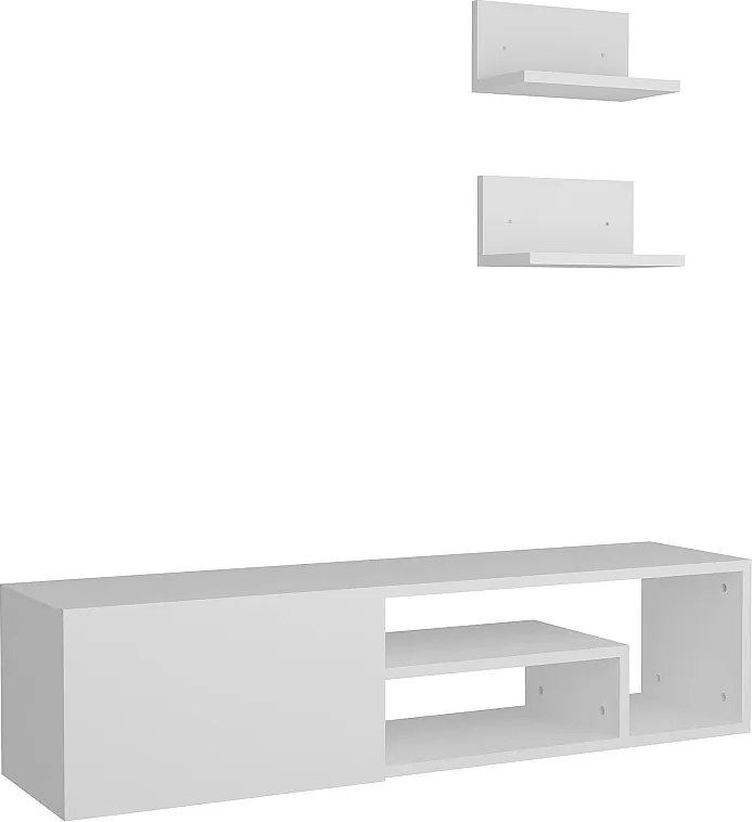 Nowoczesny stolik RTV – 120 cm – biały – płyta wiórowa pokryta melaminą