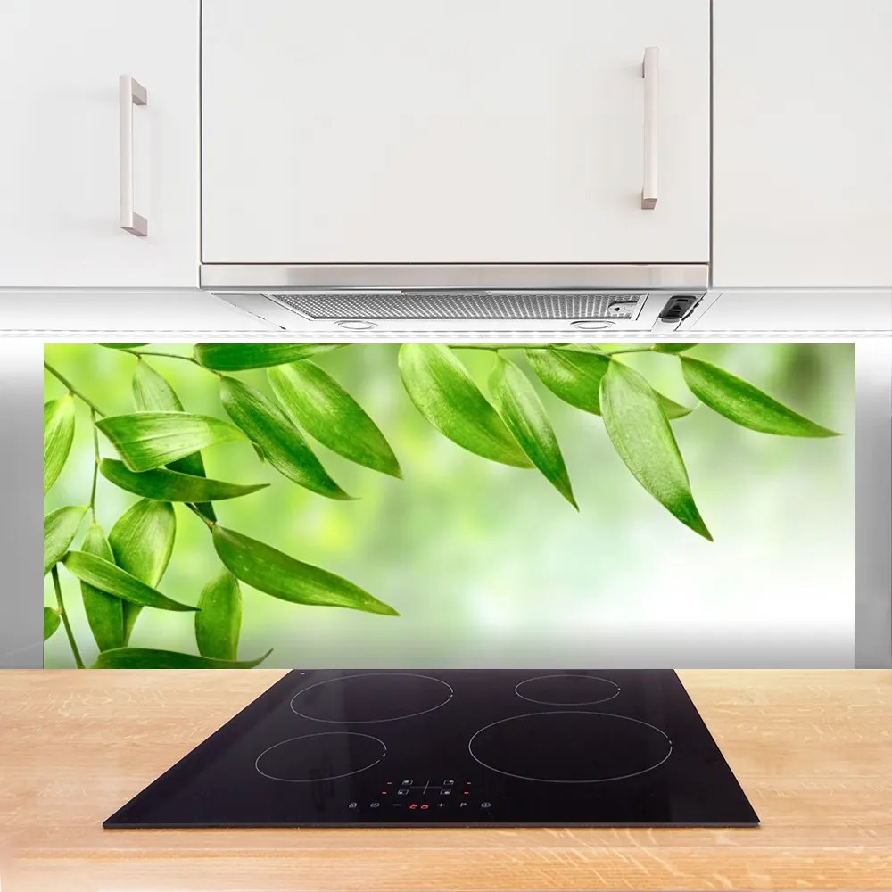 Panel Szklany do Kuchni Botaniczna Świeżość Liści