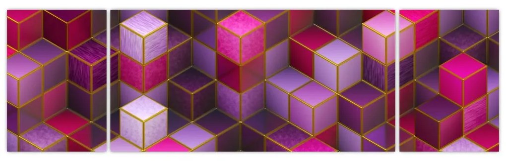Obraz fioletowych kostek (170x50 cm)