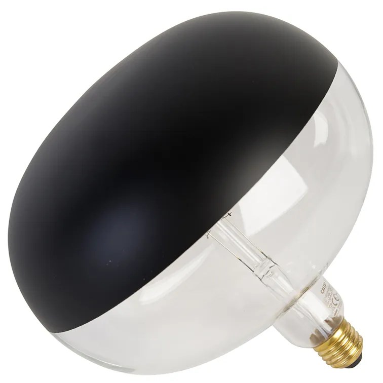 Żarówka LED E27 z możliwością ściemniania, lustrzana czarna, 6W, 360lm, 1800K