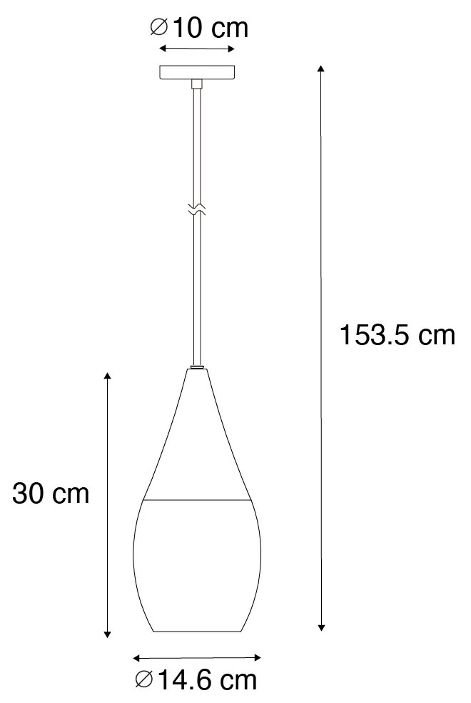 Nowoczesna lampa wisząca czarna z dymionym szkłem - Drop Nowoczesny Oswietlenie wewnetrzne