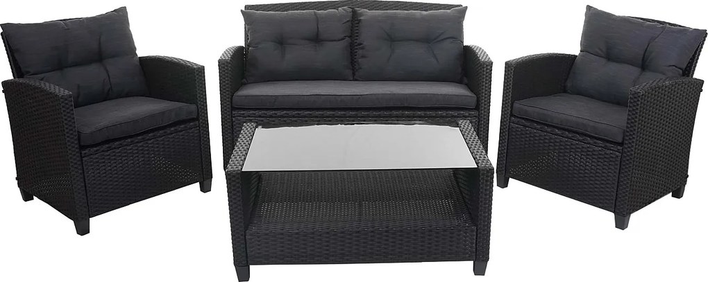 Zestaw rattanowy XXL MCW-F10 (4 szt.),  antracyt