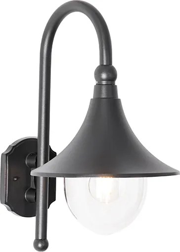Klasyczna lampa ścienna zewnętrzna czarna IP44 - Daphne