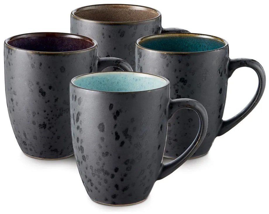 Czarne/ciemnoniebieskie kubki zestaw 4 szt. ceramiczne 300 ml Gastro Black/Mix – Bitz