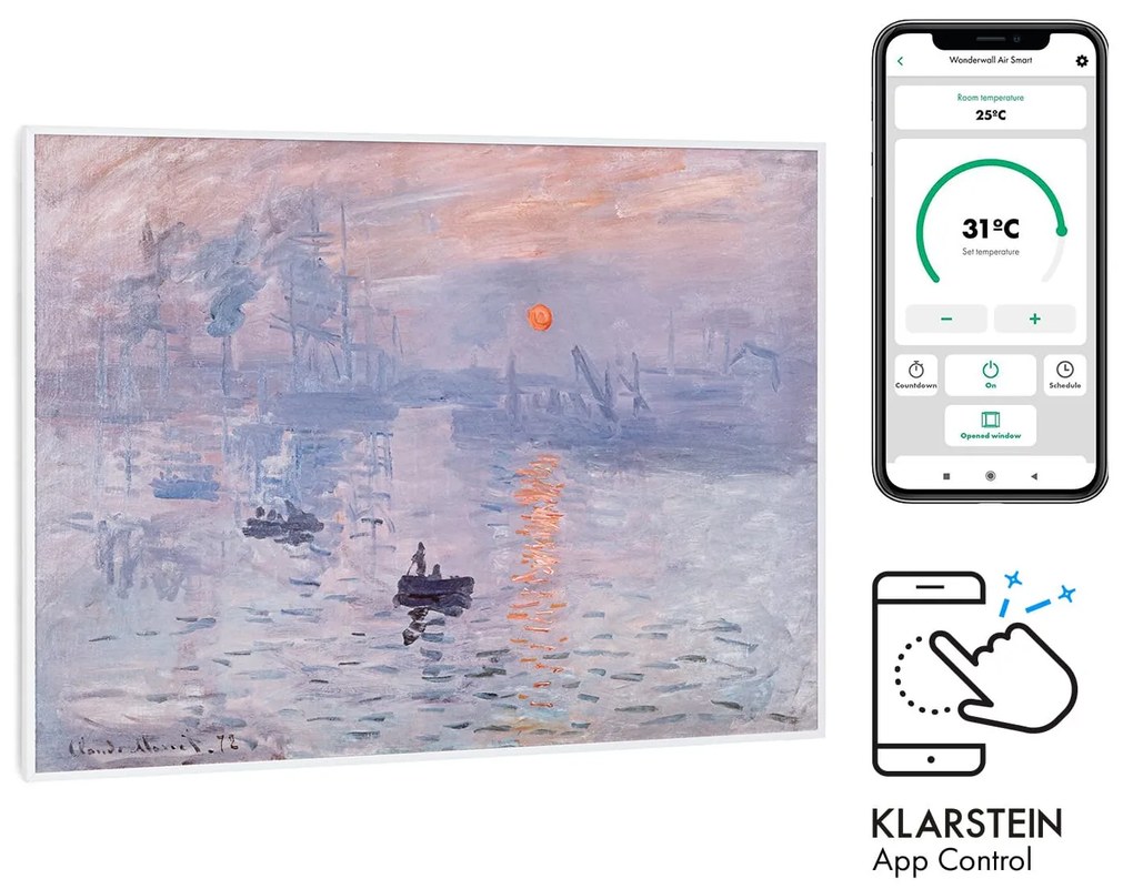 Klarstein Wonderwall Art Smart 500W Panel na Podczerwień W Formie Obrazu Słońco