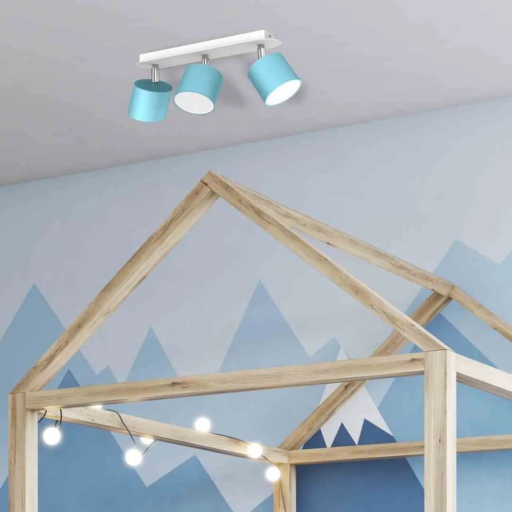 Lampa sufitowa DIXIE BLUE/WHITE 3xGX53, potrójna, na listwie niebieska, biała