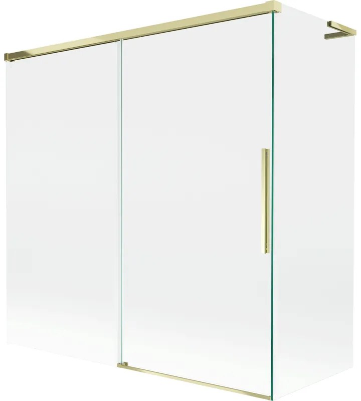 Mexen Rox L parawan nawannowy 2-skrzydłowy rozsuwany 160 + 70 x 150 cm, transparent, złoty - 8C9L-160-070-50-00