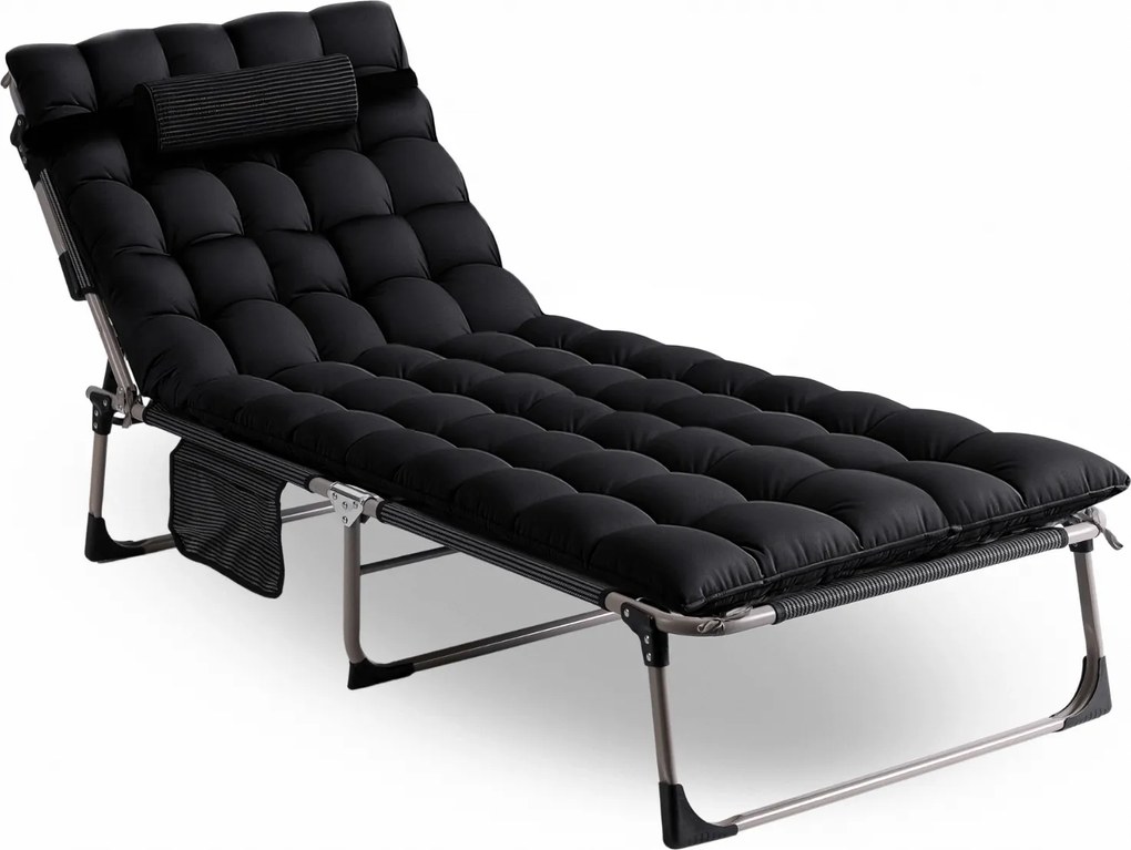 Leżak Ogrodowy VENUS 190x73 cm Czarny