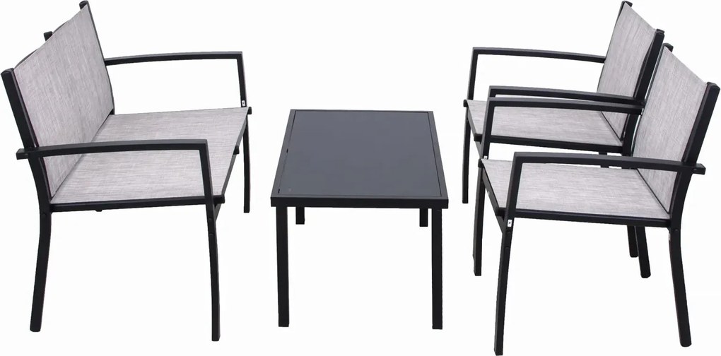4 elementowy szary zestaw mebli do ogrodu K2-M93