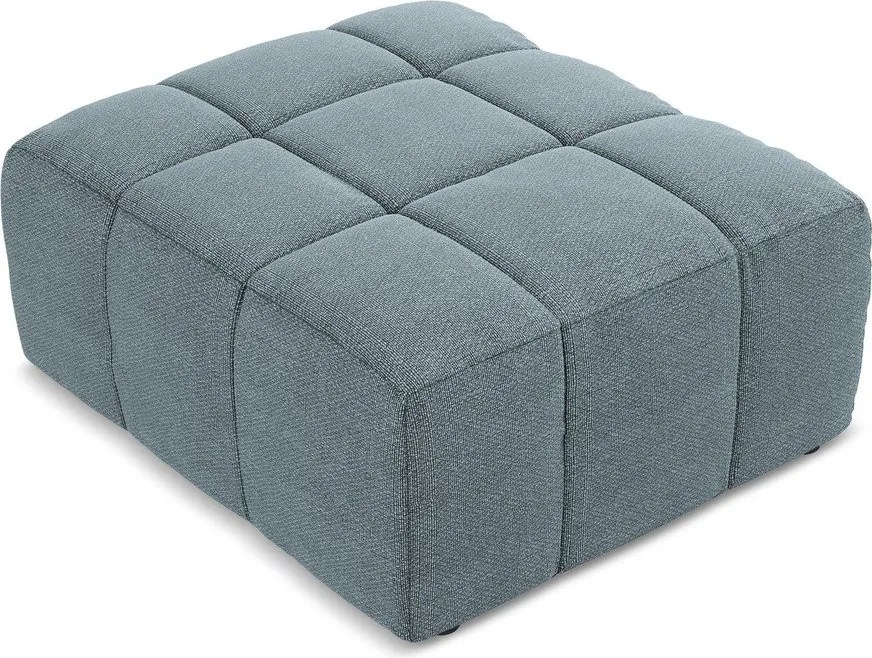 Niebieski podnóżek z materiału bouclé Aloha – Makamii