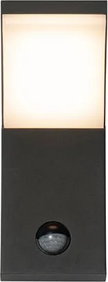 Lampa ścienna zewnętrzna antracytowa z LED IP54 z czujnikiem ruchu - Litt