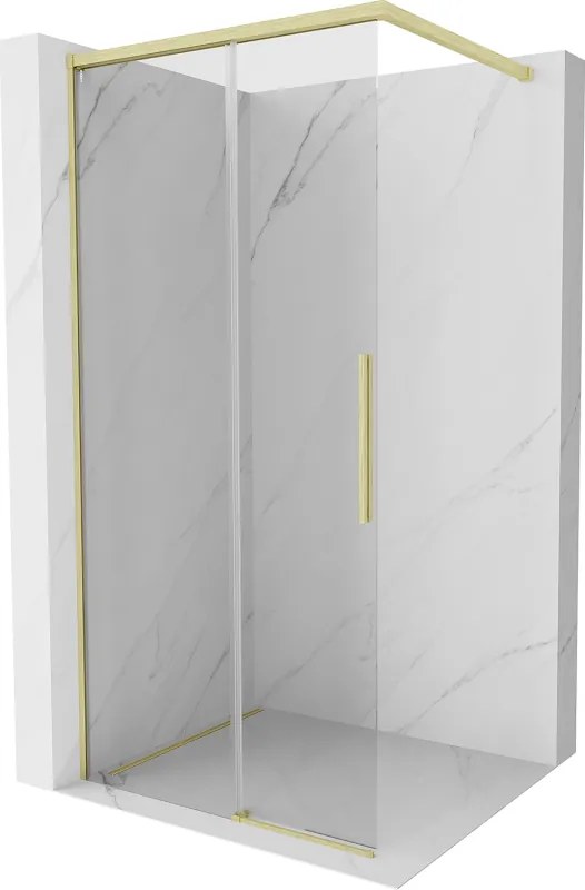 Mexen Rox ścianka prysznicowa Walk-in 115 x 200 cm, transparent 8 mm, złota szczotkowana - 8C2-115-003-55-00