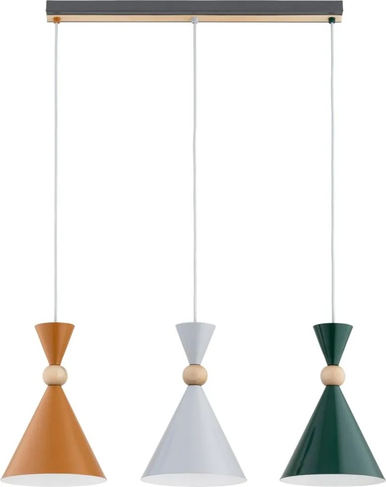 Lampa wisząca na przewodzie KANDY 3xE27/15W/230V wielobarwna
