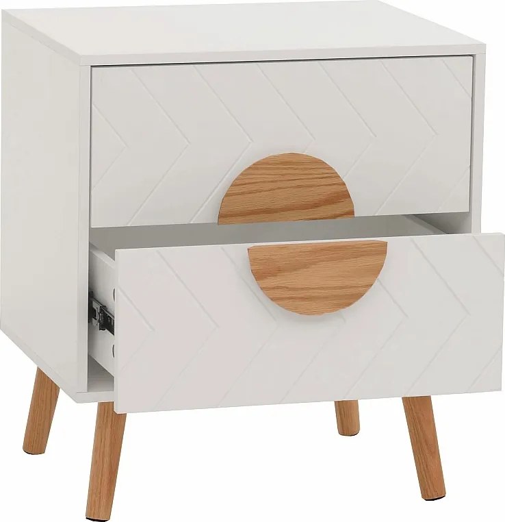 Stolik nocny MCW-N89,  biały