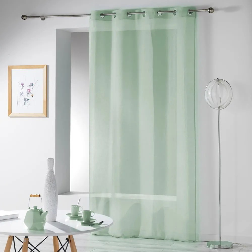 Jasnozielona firanka 140x280 cm Telma – douceur d'intérieur