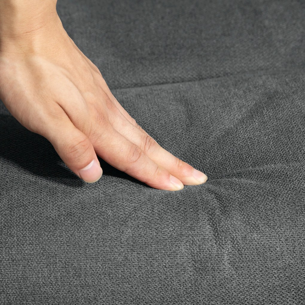 HOMCOM Fotel relax z podnóżkiem, regulowane oparcie, wykończenie aksamitem, do 150 kg, Antracyt