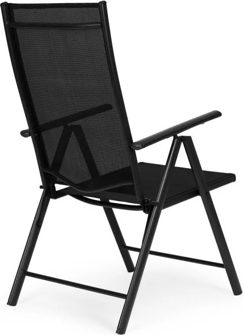 Krzesło ogrodowe, składane, regulowane Napoli, czarne