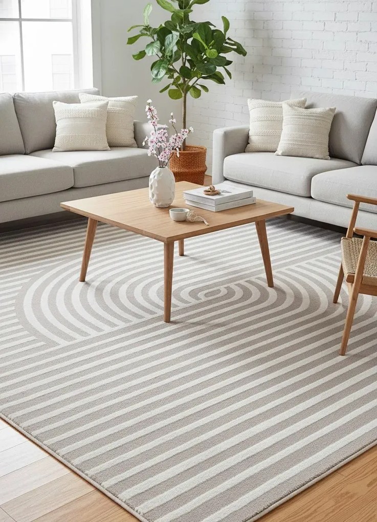 Szaro - biały dywan z tłoczeniami W1-H48