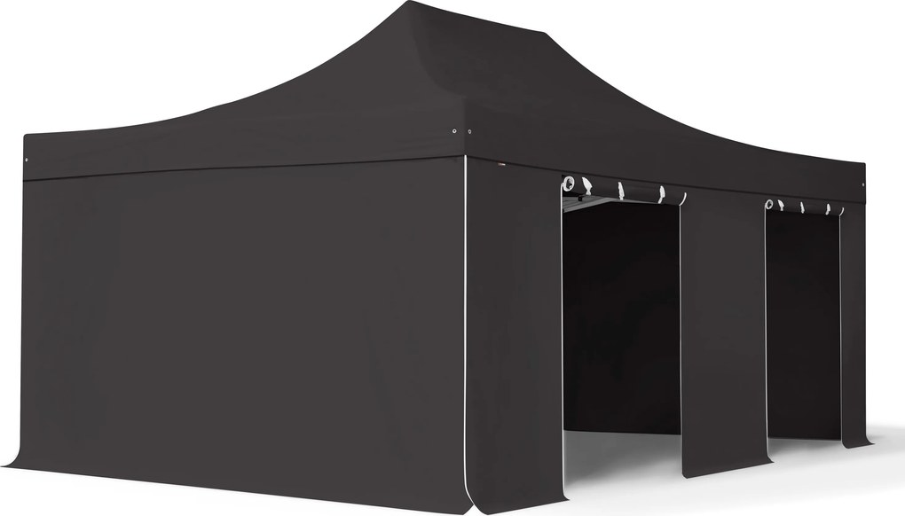 TOOLPORT 4x6 m Namiot Ekspresowy PROFESSIONAL Alu 50 mm, ze ścianami bocznymi, bez okien, czarny - (578935)