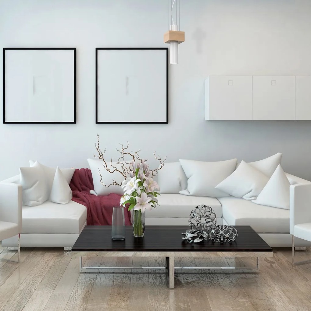 Lampa Sufitowa Wisząca biała WEST WHITE 1xGU10