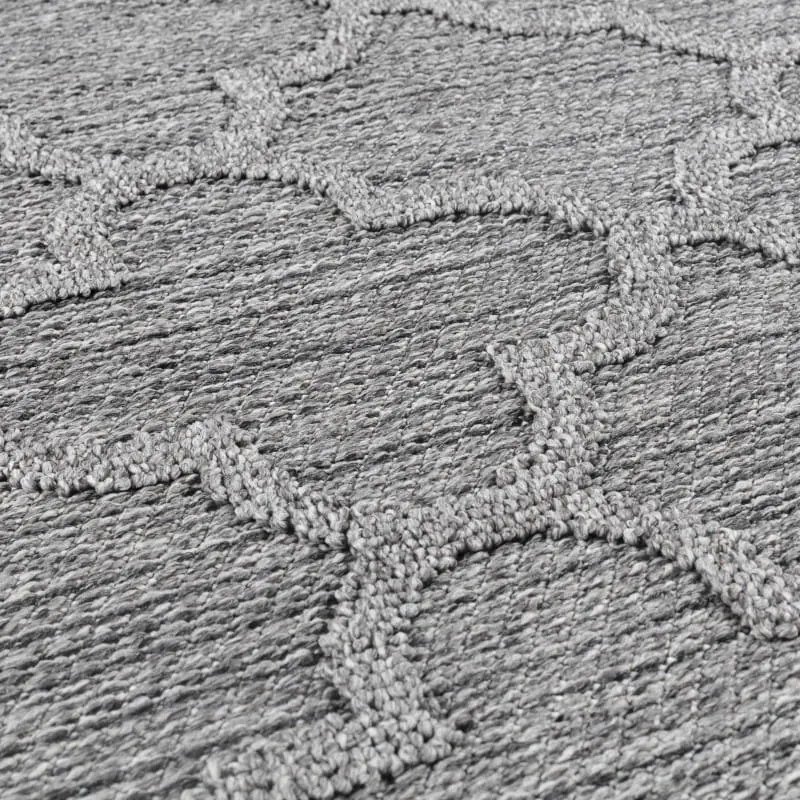 Dywan zewnętrzny sznurkowy Patara Koniczyna szary 80 cm x 150 cm