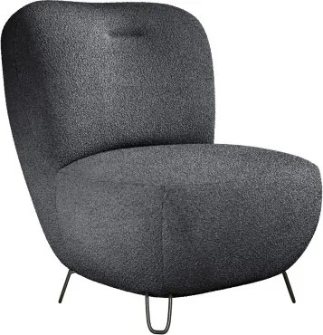 Fotel LUIS skandynawski wolnostojący na metalowych nogach w tkaninie NOW OR NEVER 100