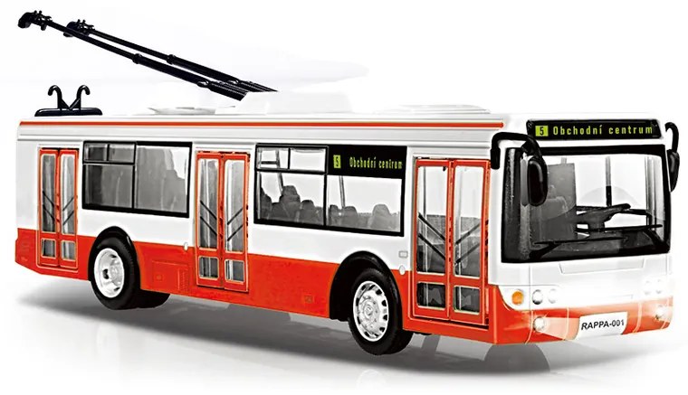 Trolejbus Rappa z dźwiękiem i światłem, 28 cm