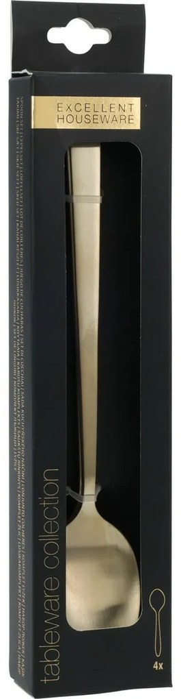 EH Zestaw złotych łyżeczek koktajlowych 4 szt., 18 cm, 18 cm