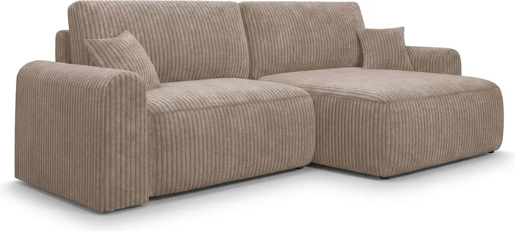 Rozkładany narożnik dwustronny do L NORDEN TILIA 250x140 cm, jasnobrązowy