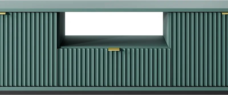 NAYA Szafka RTV 154 zielona (LABRADOR) | czarny stelaż