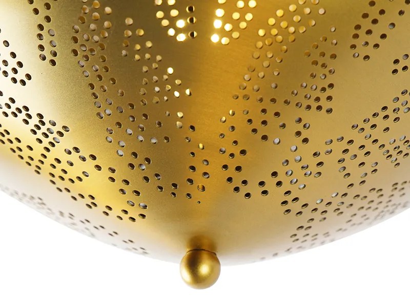 Orientalna lampa sufitowa złota - ZaynKolonialny Oswietlenie wewnetrzne