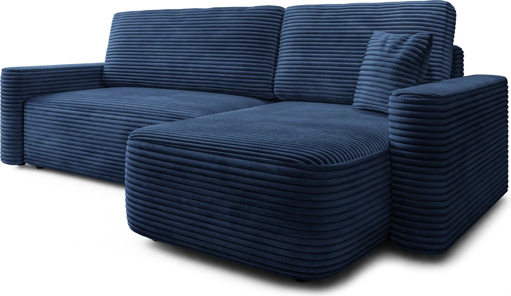 Masseno Narożnik NERI z funkcją spania i pojemnikiem na pościel Narozniki L, Rozkładana sofa - Niebieski, TILIA 77