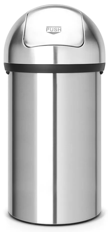 Stalowy kosz na śmieci w kolorze matowego srebra 60 l Push Bin – Brabantia