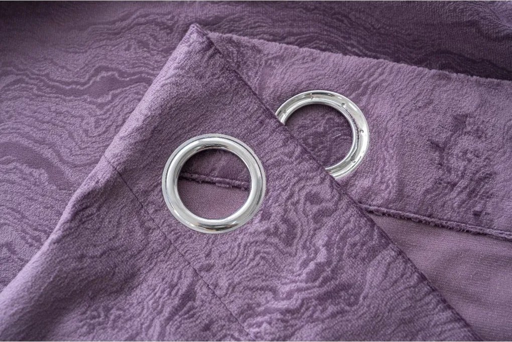 Zasłona zaciemniająca DUNES VELVET 140x250 cm, fioletowy Zawieszanie: Metalowe pierścienie