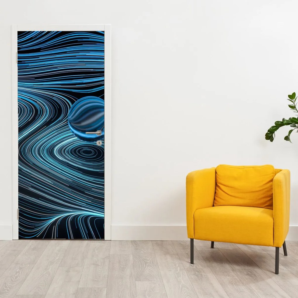 Fototapeta na drzwi - Niebieska abstrakcja (95x205cm)