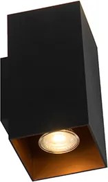 Inteligentna lampa ścienna czarna ze złotym kwadratem w komplecie 2 WiFi GU10 - Sab